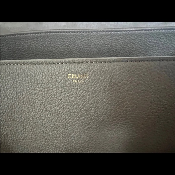 Celine Gray Leather Tote with Gold Hardware - Picture 6 of 8